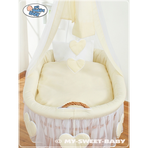 Baby Wicek Crib with Drapes Amelie cream