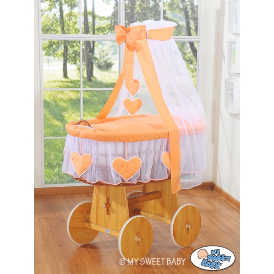 Drapes Wicker Crib Amelie peach