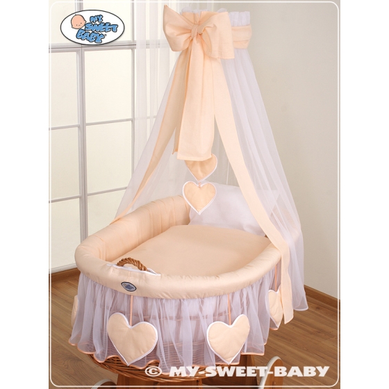 Drapes Wicker Crib Amelie peach