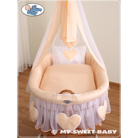 Drapes Wicker Crib Amelie peach