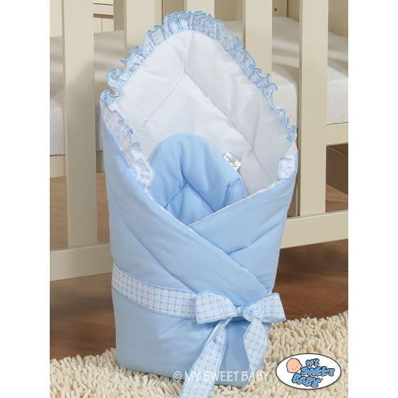 Baby nest - Baby Wrap Blanket Bear with bow blue Newborn