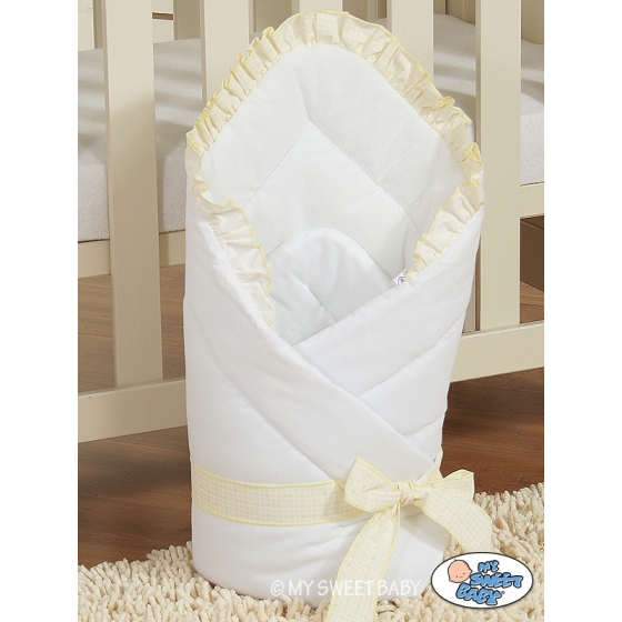 Baby nest - Baby Wrap Blanket Bear with bow white