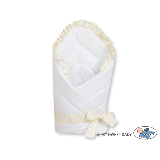 Baby nest - Baby Wrap Blanket Bear with bow white