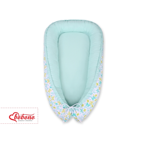 Baby nest- blue butterflies/mint