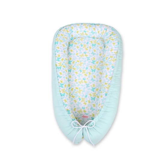 Baby nest- blue butterflies/mint