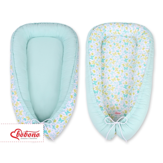 Baby nest- blue butterflies/mint