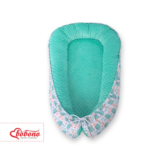 Baby nest minky - hedgehogs mint