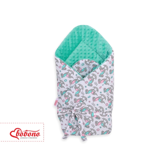 Baby nest minky with bow - rocking horses