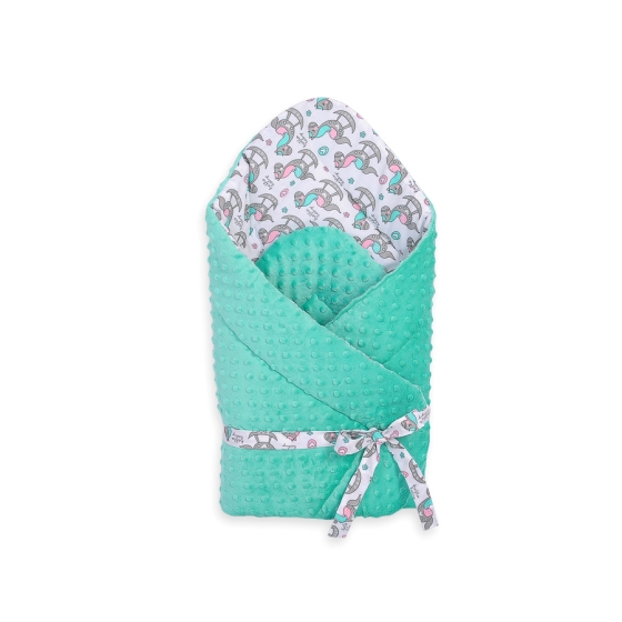 Baby nest minky with bow - rocking horses