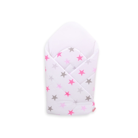 Baby nest Wrapping Blanket - Gray-pink stars