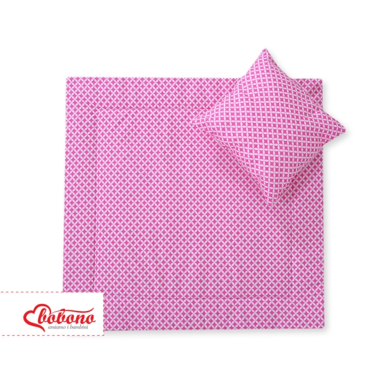 Baby pram bedding set 2pcs- Flower pattern navy pink