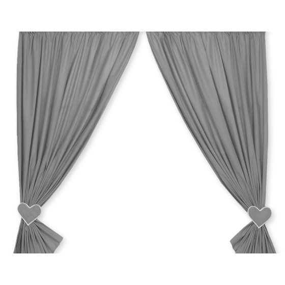 Baby Room Curtains- Hanging Hearts anthracite