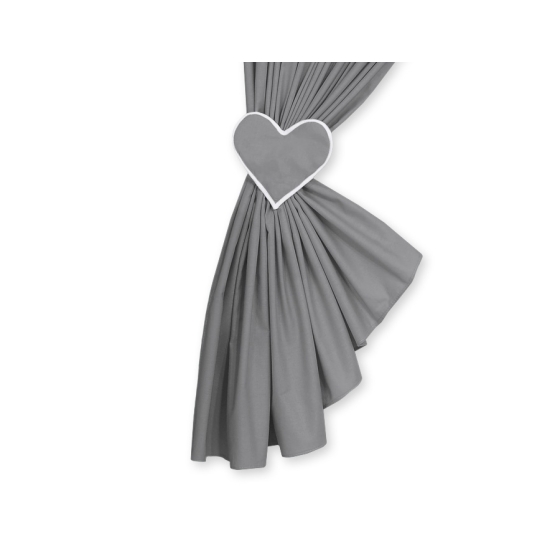 Baby Room Curtains- Hanging Hearts anthracite