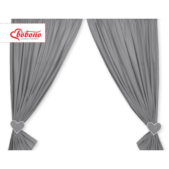Baby Room Curtains- Hanging Hearts anthracite