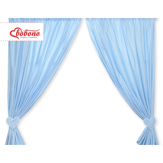Baby Room Curtains- Hanging Hearts blue