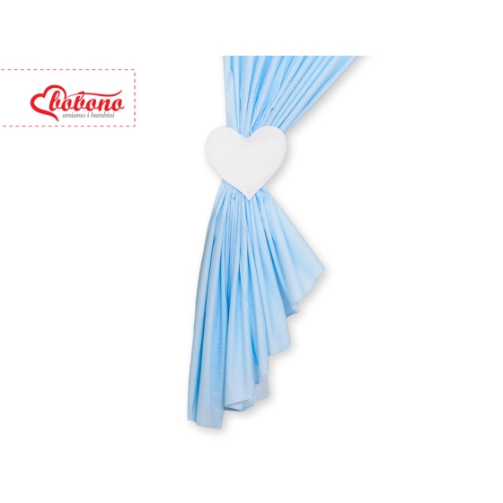 Baby Room Curtains- Hanging Hearts blue stripes