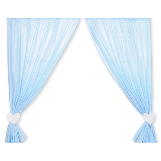 Baby Room Curtains- Hanging Hearts blue stripes