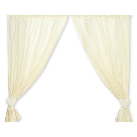 Baby Room Curtains- Hanging Hearts cream
