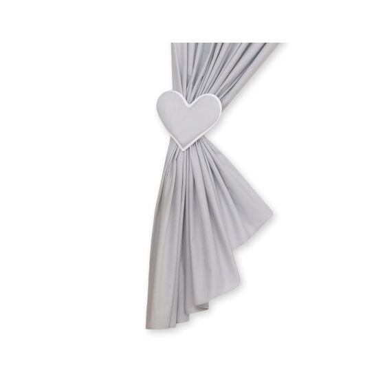 Baby Room Curtains- Hanging Hearts gray