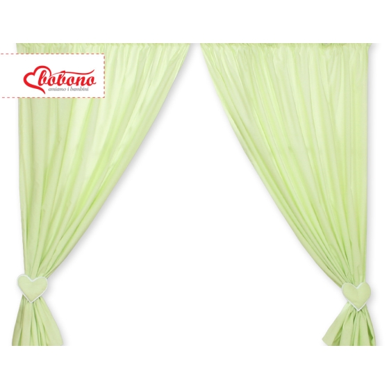 Baby Room Curtains- Hanging Hearts green