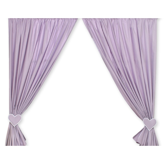 Baby Room Curtains- Hanging Hearts lilac