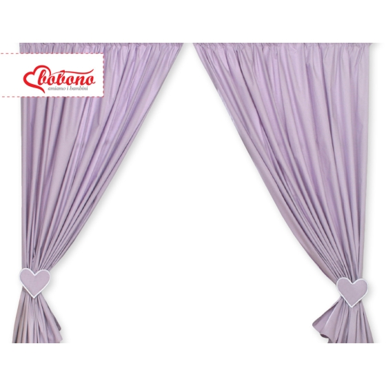 Baby Room Curtains- Hanging Hearts lilac