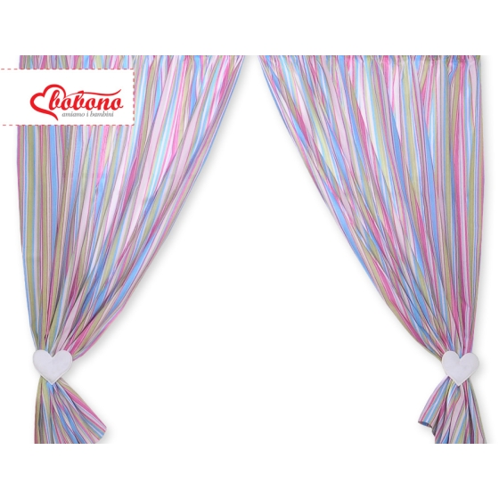 Baby Room Curtains- Hanging Hearts lilac stripes