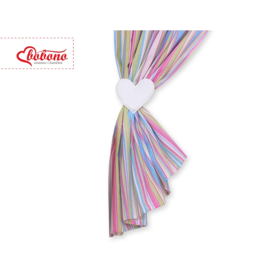 Baby Room Curtains- Hanging Hearts lilac stripes