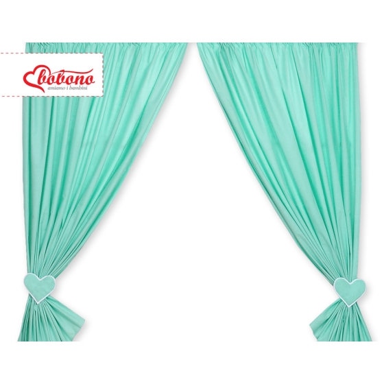 Baby Room Curtains- Hanging Hearts mint