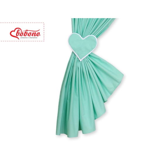 Baby Room Curtains- Hanging Hearts mint