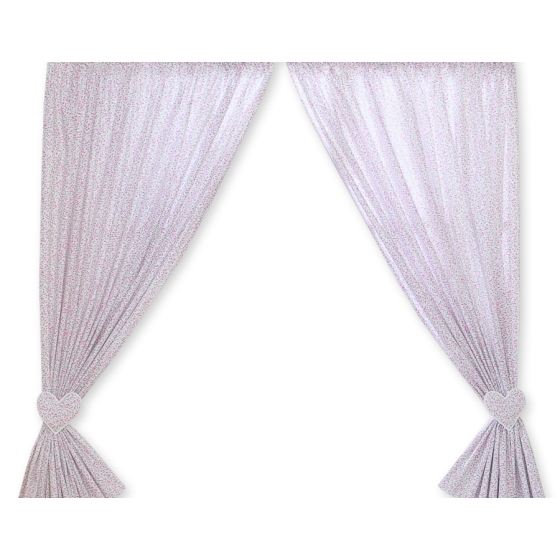 Baby Room Curtains- Hanging Hearts pink flowers