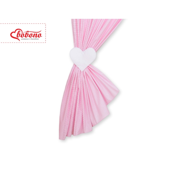 Baby Room Curtains- Hanging Hearts pink stripes
