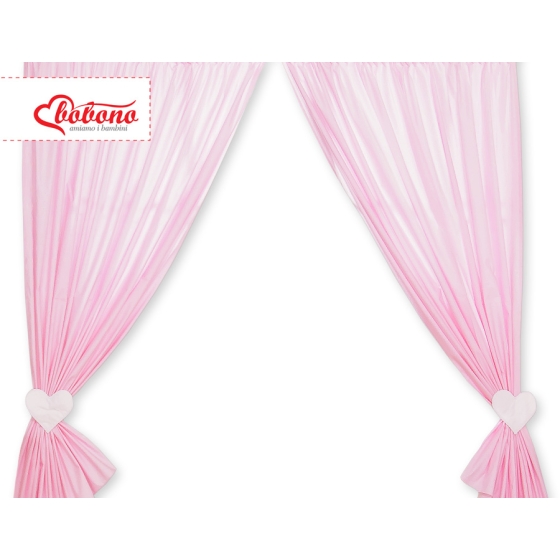 Baby Room Curtains- Hanging Hearts pink stripes