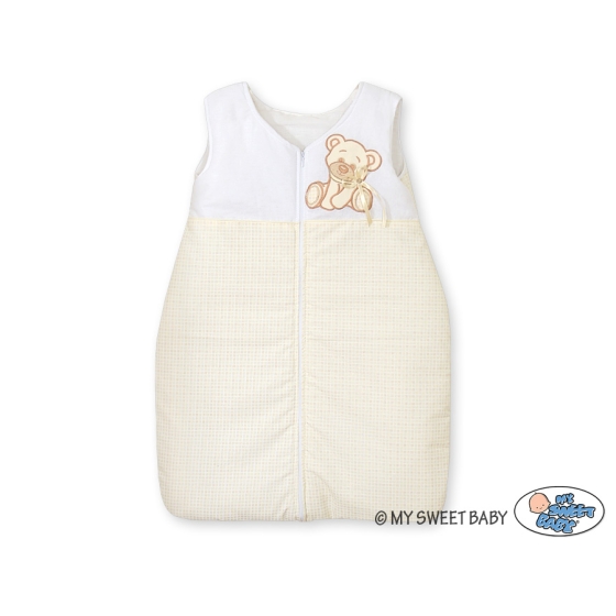 Baby Sleeping Bag- Bear with bow white