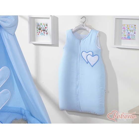 Baby Sleeping Bag- Hanging hearts blue