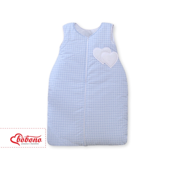 Baby Sleeping Bag- Hanging hearts blue checkered