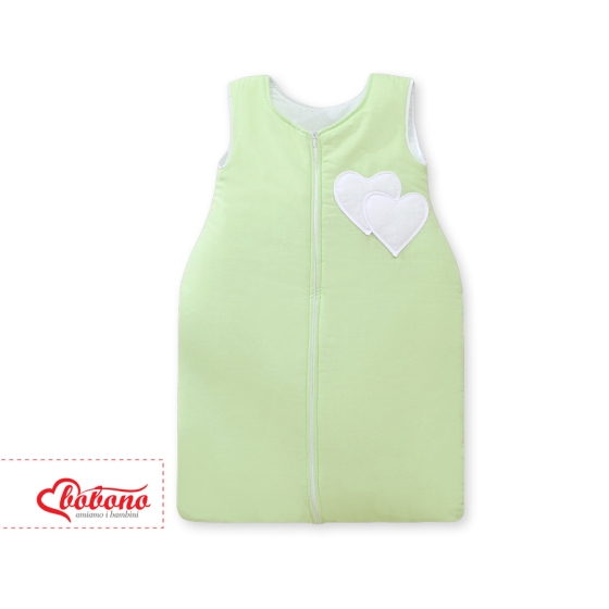 Baby Sleeping Bag- Hanging hearts green
