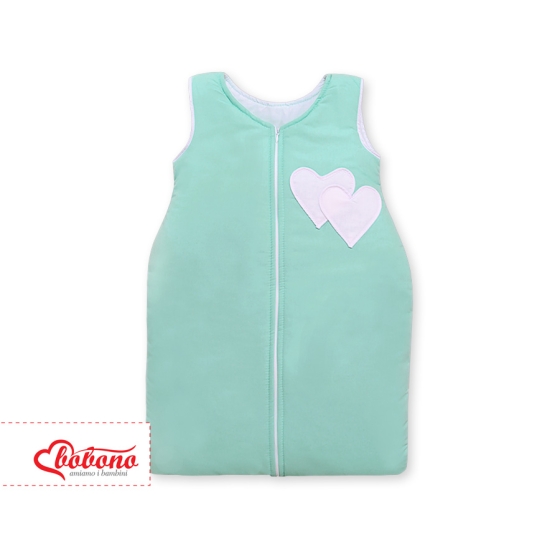 Baby Sleeping Bag- Hanging hearts mint