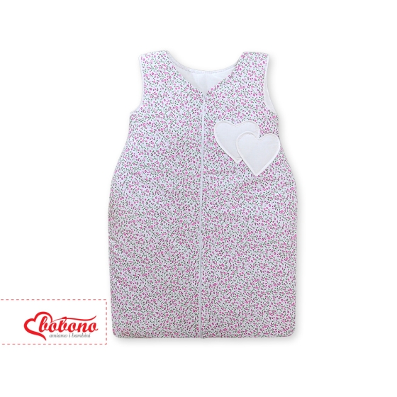 Baby Sleeping Bag- Hanging hearts pink flowers