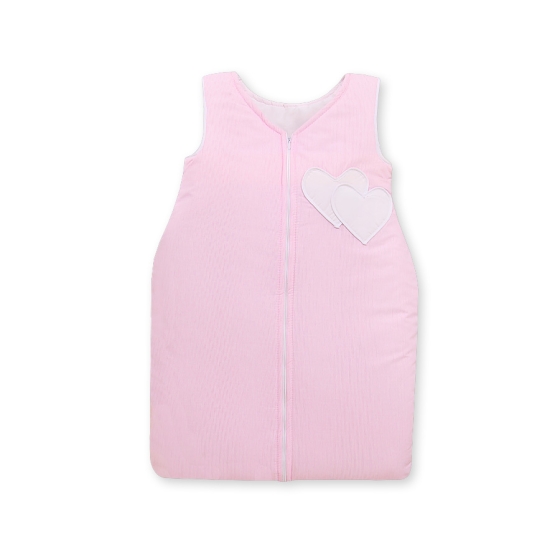 Baby Sleeping Bag- Hanging hearts pink stripes