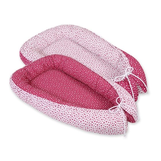 Baby Swaddle Wrap Blanket - wine red stars - wine red stars
