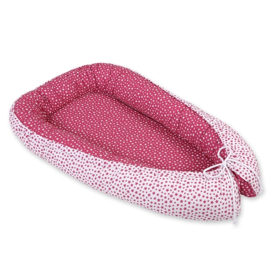 Baby Swaddle Wrap Blanket - wine red stars - wine red stars