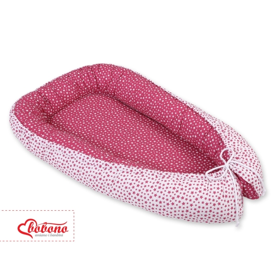 Baby Swaddle Wrap Blanket - wine red stars - wine red stars