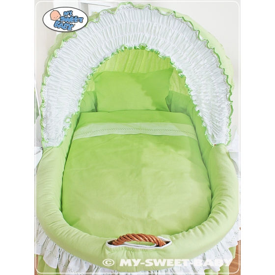 Baby Wicker Crib with Hood - Bellamy green