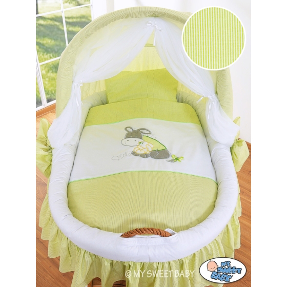 Baby Wicker Crib with Hood - Donkey Luca green