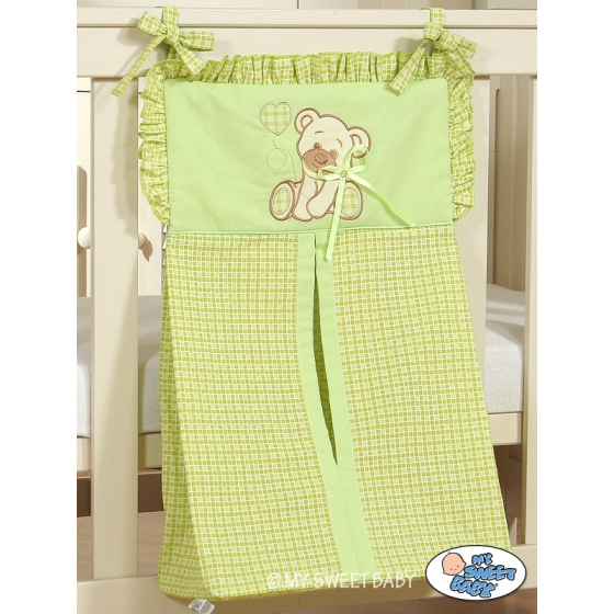 Babybed Diaper bag- Bear with bow green