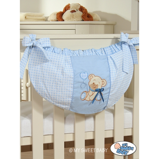 Babybed Toys bag- Teddy Bear with bow blau