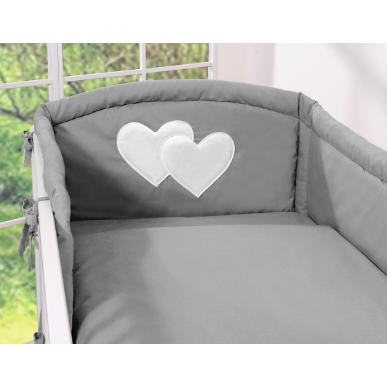 Babycot Universal bumper- Hanging Hearts anthracite