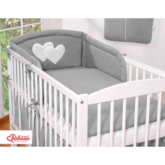 Babycot Universal bumper- Hanging Hearts anthracite