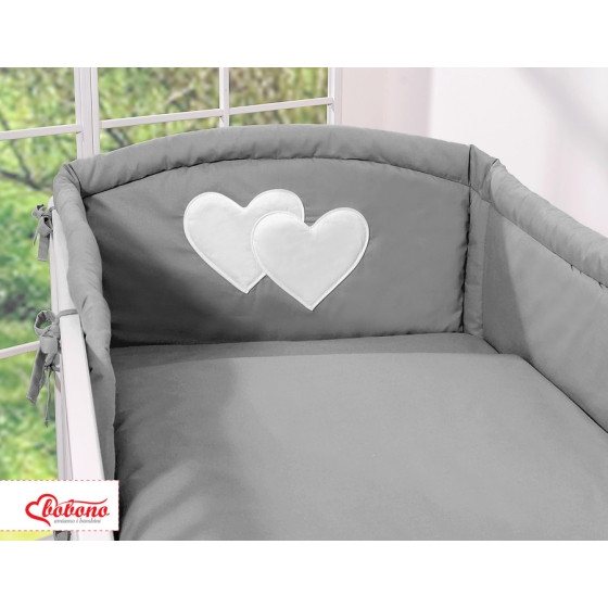 Babycot Universal bumper- Hanging Hearts anthracite
